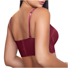 Brasier de Uso Diario Push up Encaje para Mujer con Cobertura Espalda Alta Sonryse C481