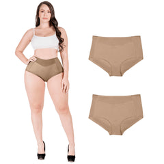 Paquete de 2 Panties de Uso Diario Para Vestido de Noche Con Control de Abdomen de Talle Alto Sonryse SP645NC