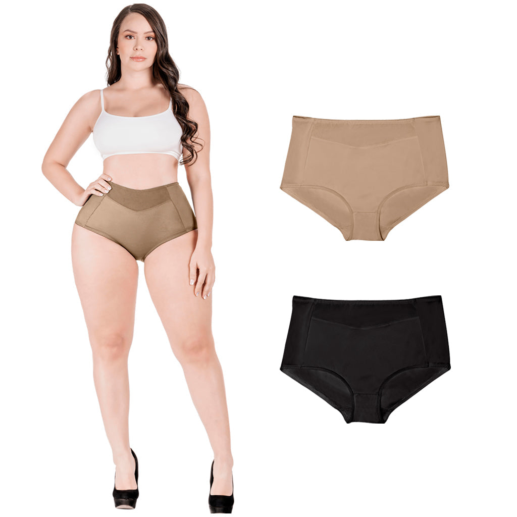 Paquete de 2 Panties de Uso Diario Para Vestido de Noche Con Control de Abdomen de Talle Alto Sonryse SP645NC