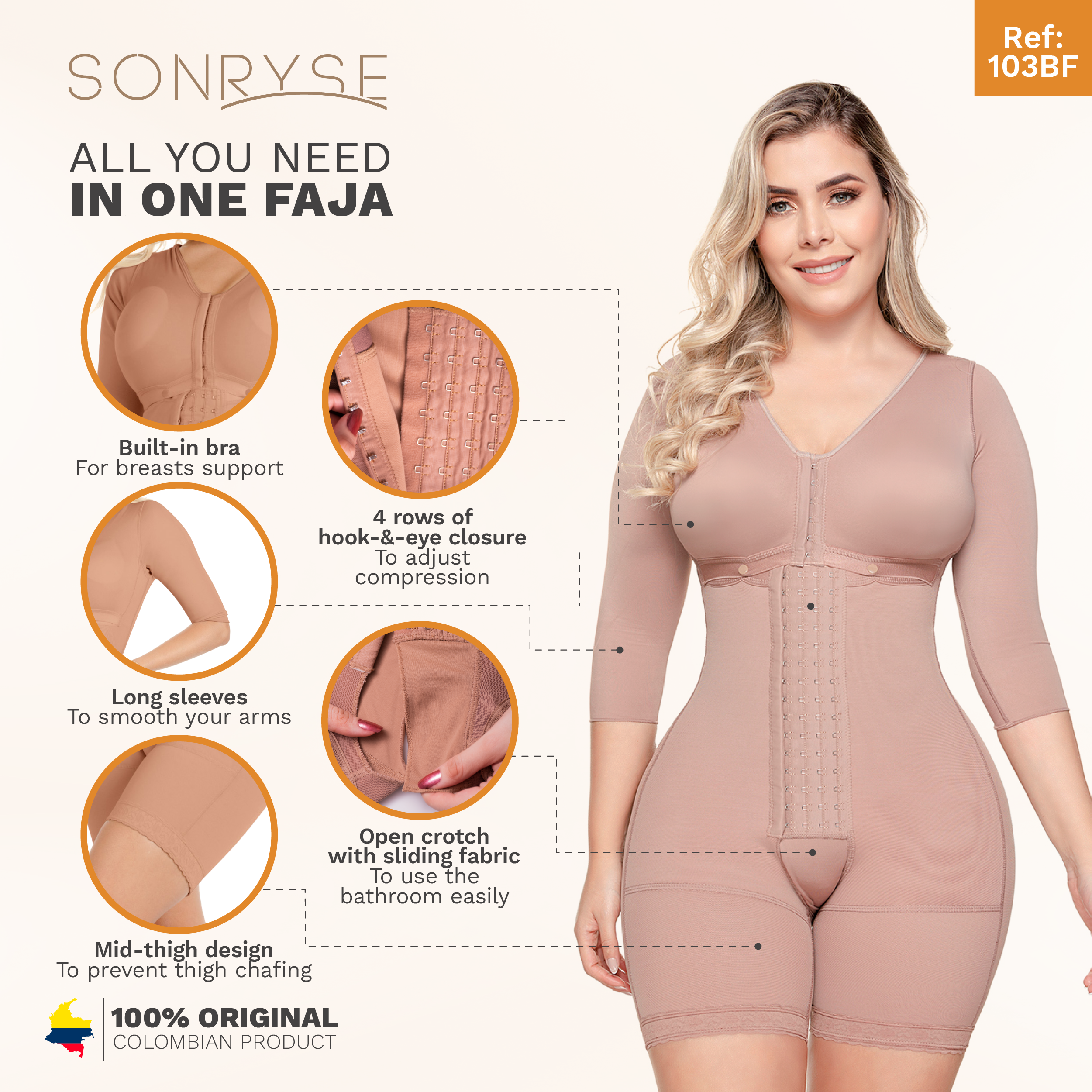 Sonryse Fajas Colombianas Postparto BBL Stage 2 Post Surgical Compress –  HolioCare Global