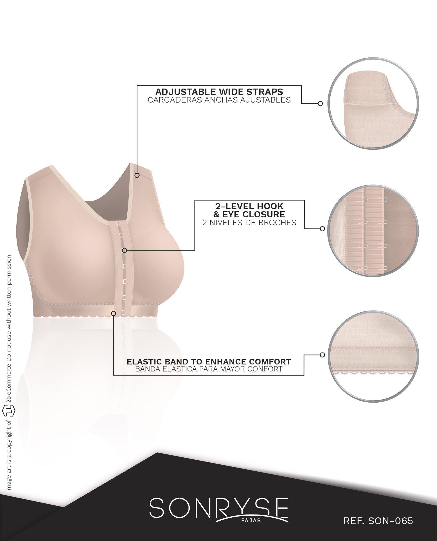 Post Surgery Compression Bra 2 levels of hook-and-eye closure Sonryse –  Fajas Sonryse